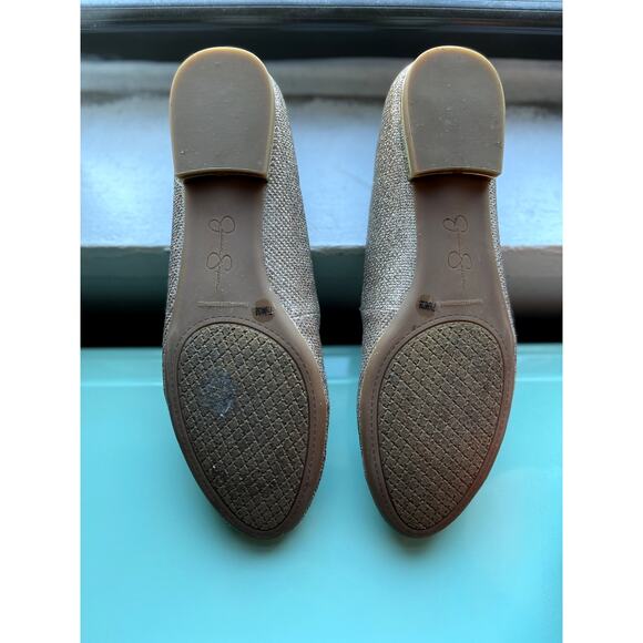 JESSICA SIMPSON GOLD MESH BALLET FLATS W TINY GOLD HEEL-IN EXCELLENT CONDITION! - Picture 3 of 4